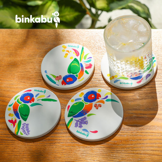 BINKABU Coasters 4-pack - Lorikeet Homewares & Accessories