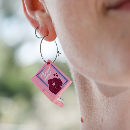 3D Book Earrings - Second-Chance Romance - Handmade Bookish Jewellery