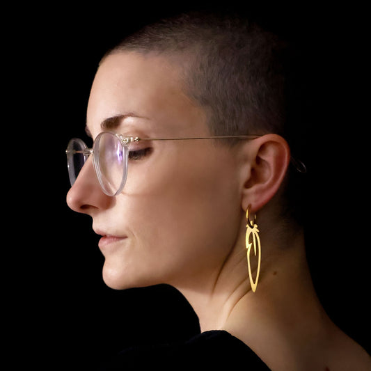 Refined Metal Editions – Rainbow Lorikeet Foraged Feather Earrings – 18k Gold-Plated