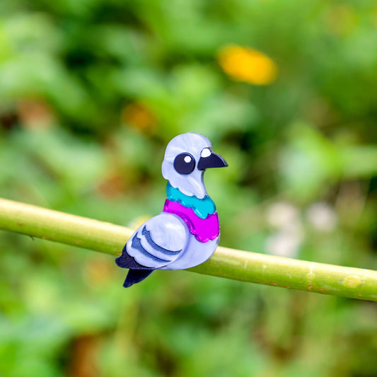 BINKABU Common Pigeon Studs handmade acrylic bird earrings