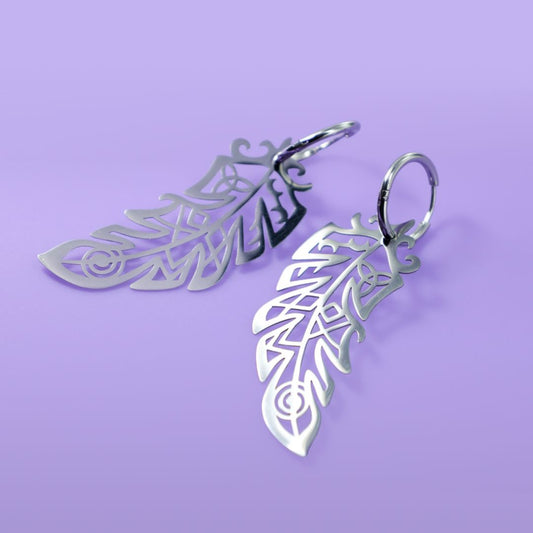 LIMITED EDITION: Deathās Raven Metal Feather Earrings - 2025 Halloween Collection