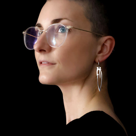 Refined Metal Editions – Rainbow Lorikeet Foraged Feather Earrings – Stainless Steel