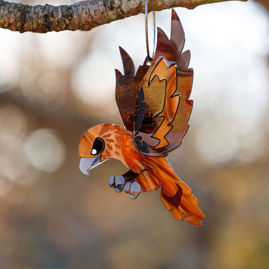 BINKABU Wedge-Tailed Eagle Hoops handmade acrylic bird earrings