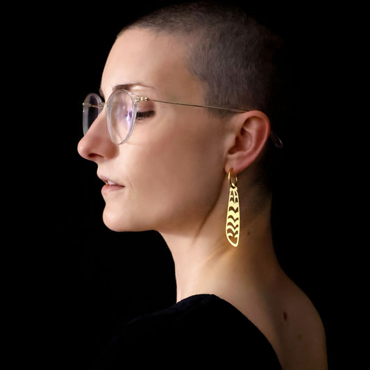 Refined Metal Editions - Kookaburra Foraged Feather Earrings - 18k Gold-Plated