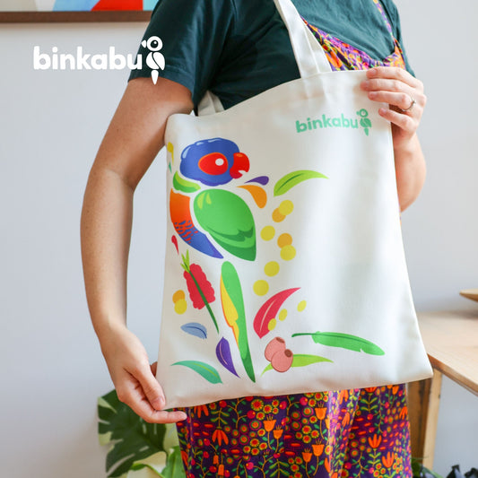 BINKABU Tote Bag with Zip - Lorikeet Homewares & Accessories