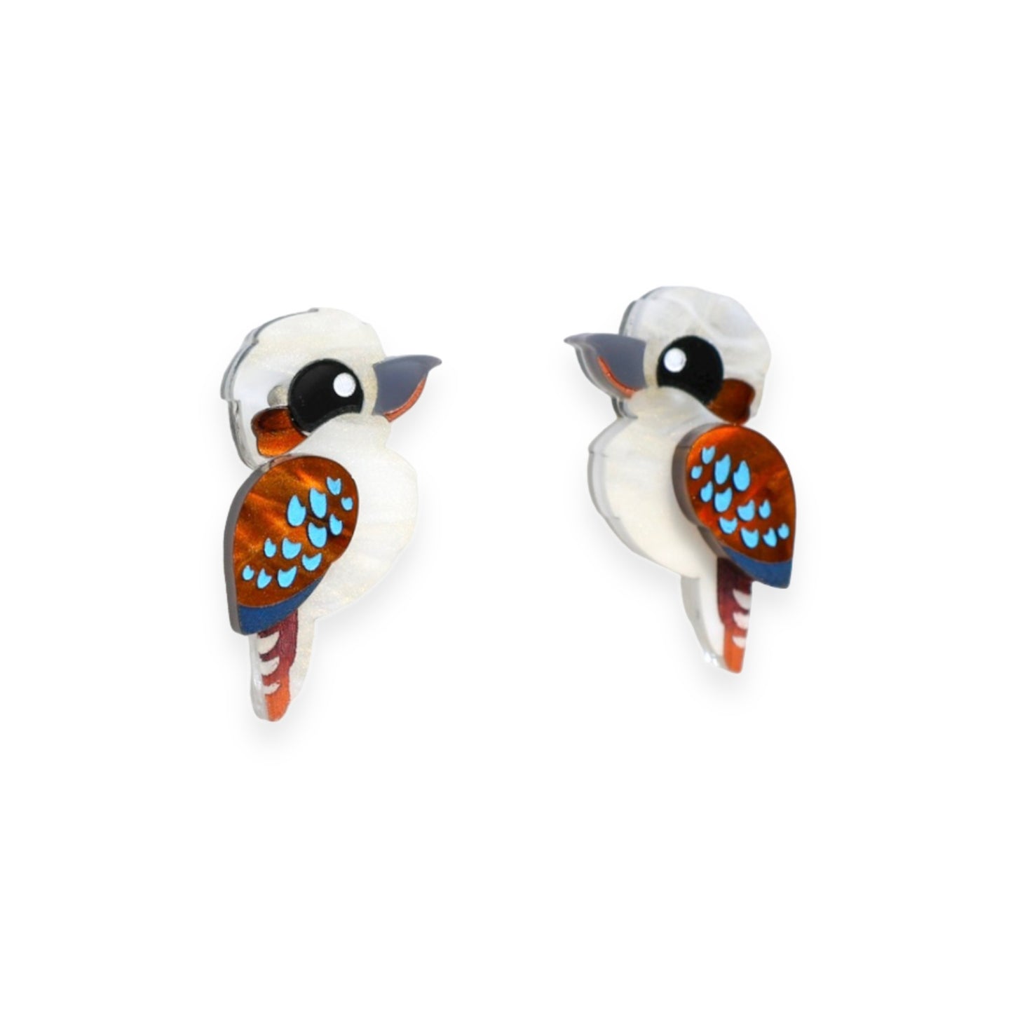 Kookaburra Studs - Statement Bird Earrings