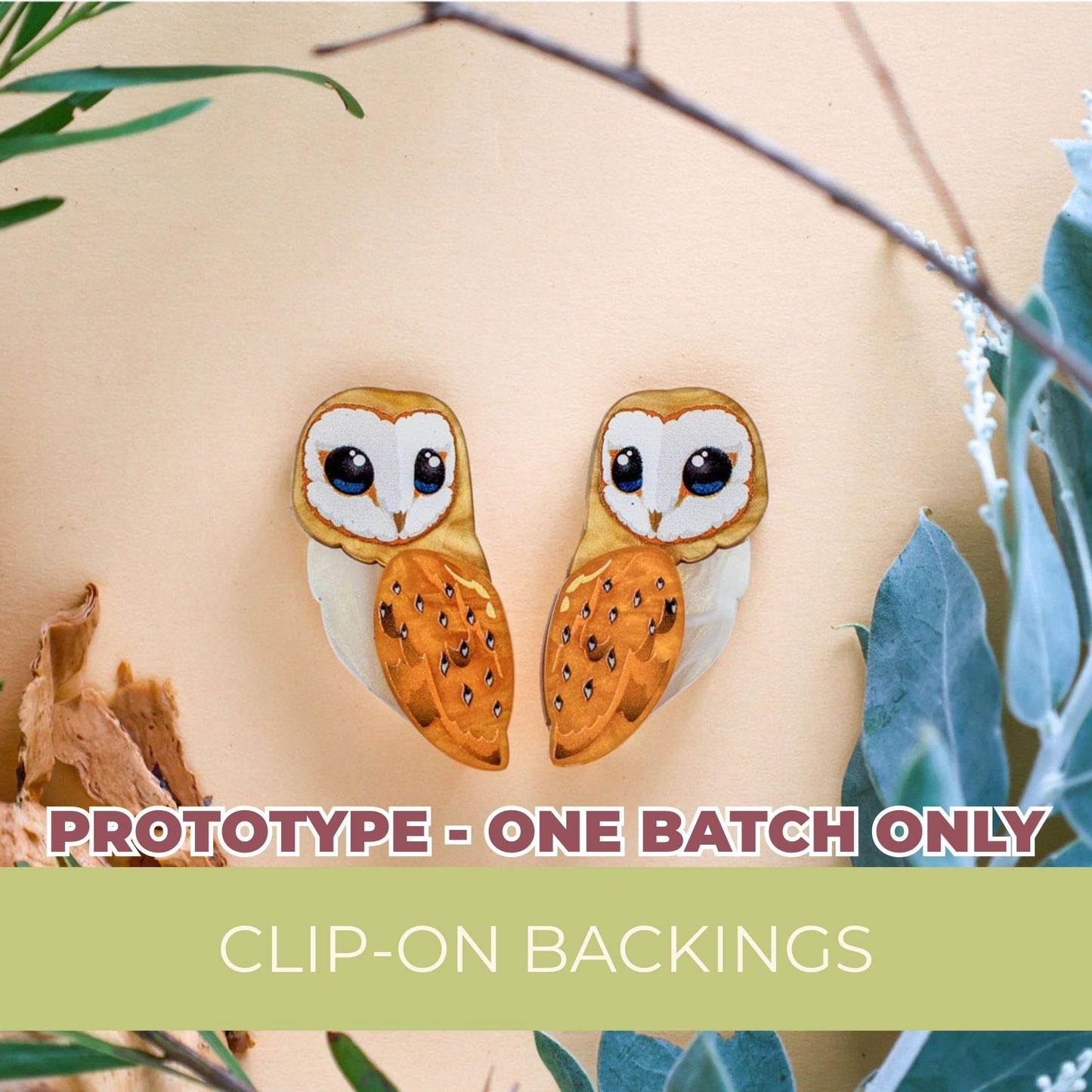 PROTOTYPE - BARN OWL STUDS - Seconds Sale Earrings - Limited - EOFYS 2026