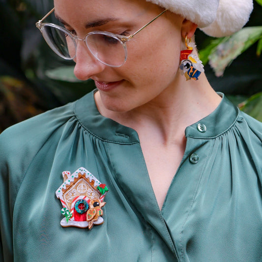 LIMITED EDITION: Cookieburra’s Gingerbread House Brooch - 2025 Christmas Collection