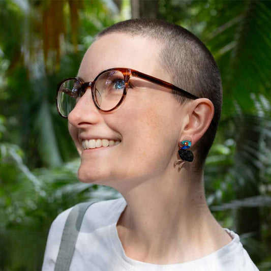 BINKABU Cassowary Studs handmade acrylic bird earrings