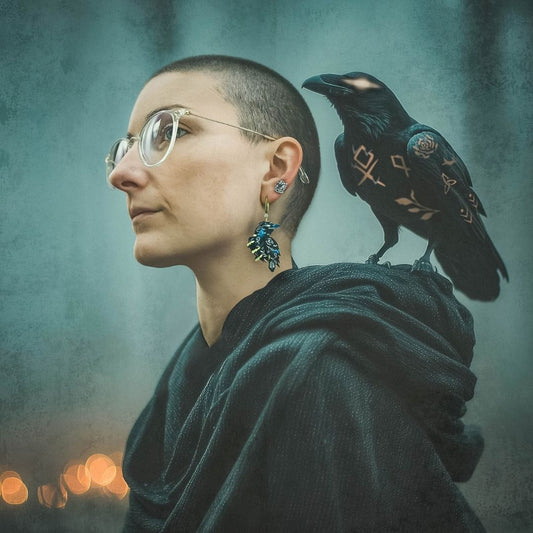 LIMITED EDITION: Deathās Raven Hoop Earrings - 2025 Halloween Collection