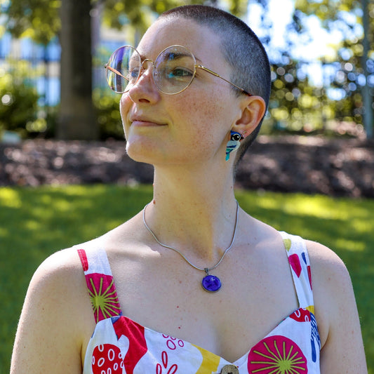 BINKABU Blue Jay studs handmade acrylic bird earrings