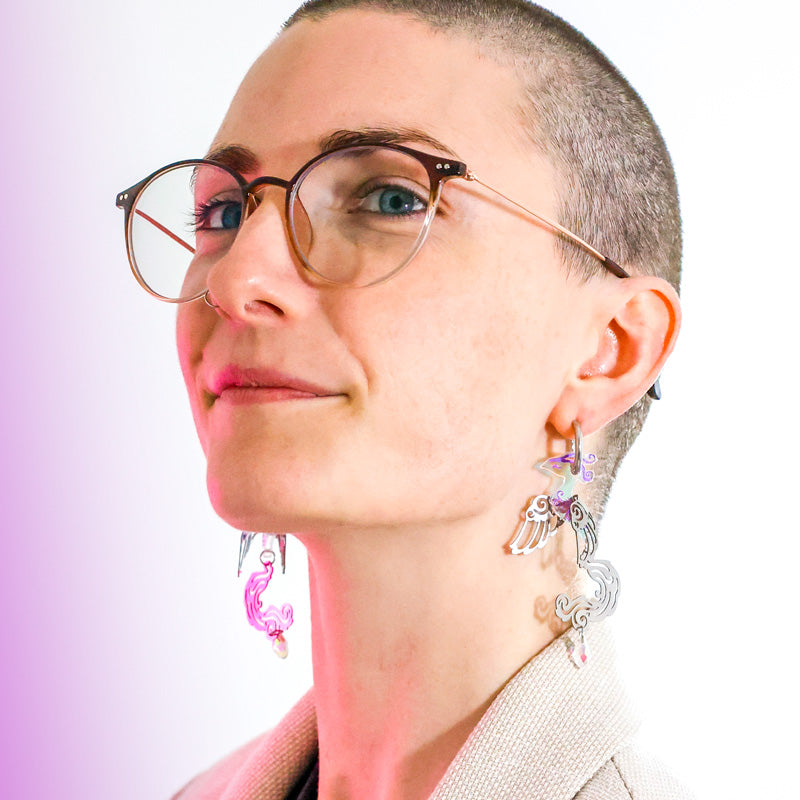 FINAL SALE: The Muse - 2025 Air Elemental - Acrylic and Metal Earrings