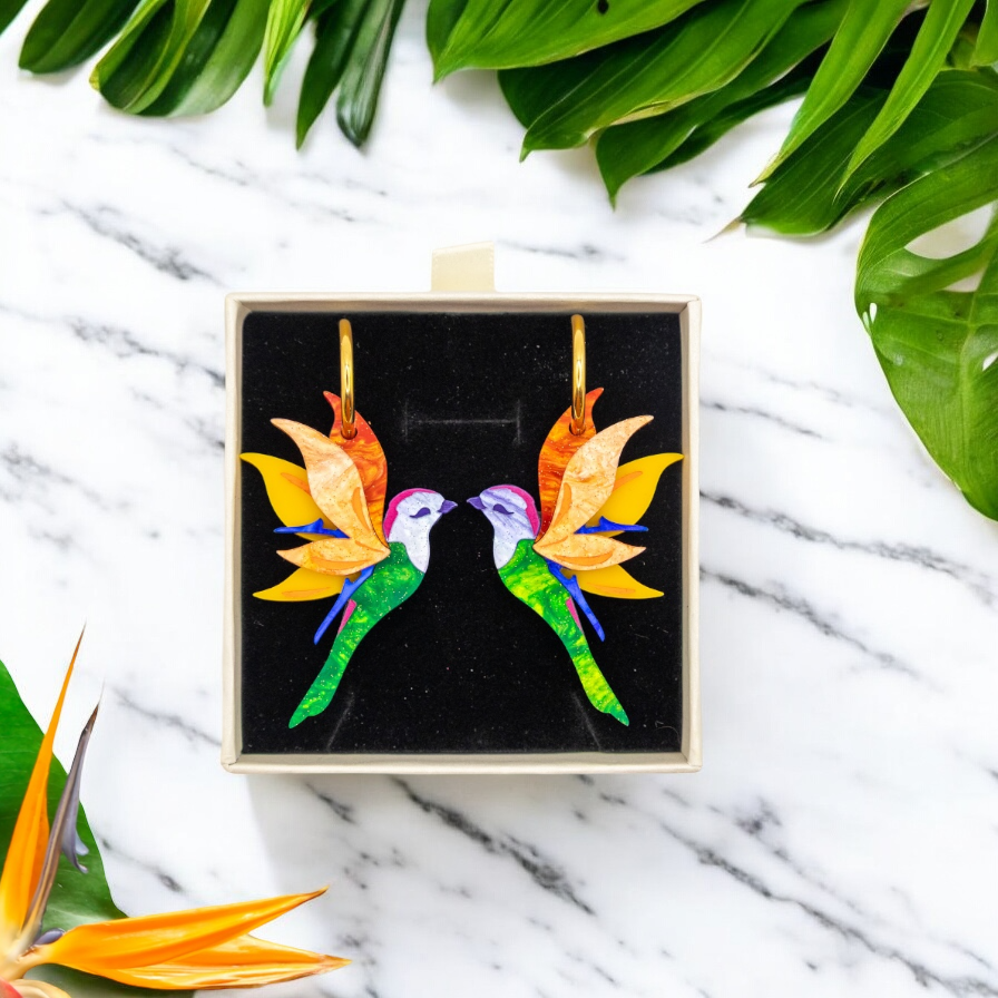 Birds of Paradise - Handmade Bird Earrings