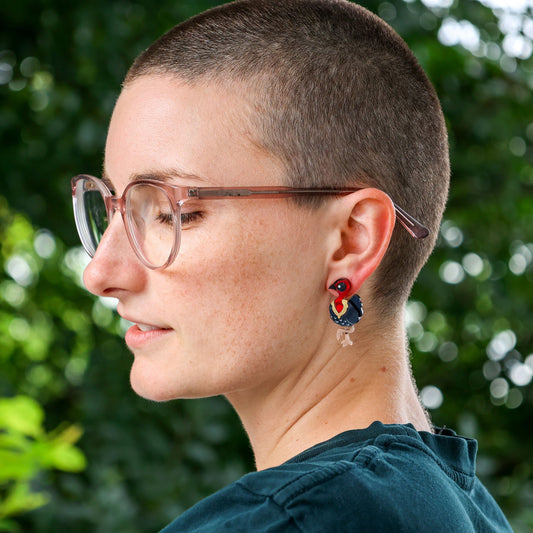 Brushturkey Studs - Statement Bird Earrings