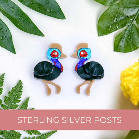 Southern Cassowary Stud Earrings BINKABU
