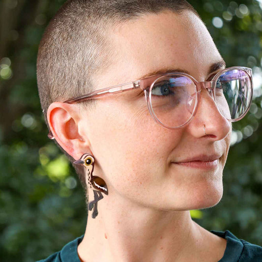 Bush Stone-Curlew Earrings - Statement Bird Earrings