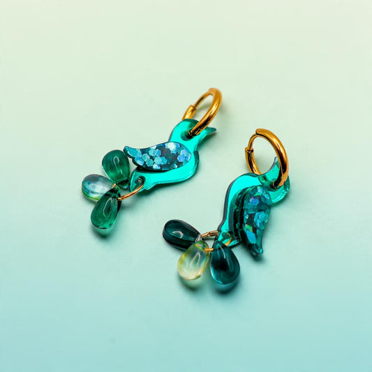 NEW: Jewel-Tailed Songbirds Earrings - Handmade Bird Earrings