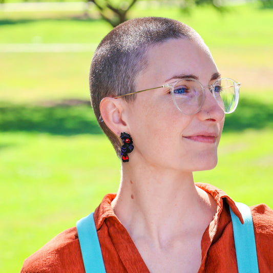 Red-Tailed Black Cockatoo Studs - Statement Bird Earrings