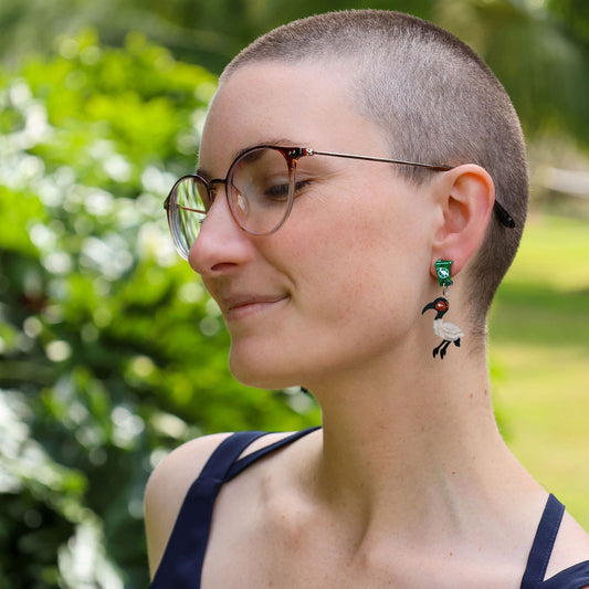 Ibis 'Bin Chicken' Bin Dangles - Statement Bird Earrings