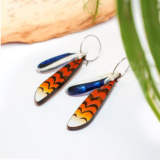Foraged Feathers - Laughing Kookaburra - Handmade Statement Bird Earrings