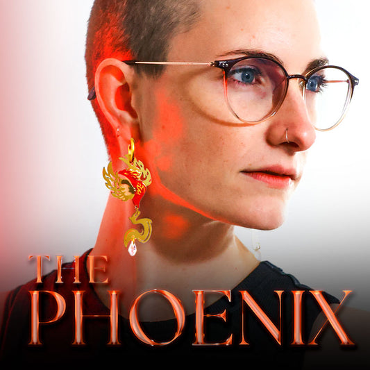 FINAL SALE: The Phoenix - 2025 Fire Elemental - Acrylic and Metal Earrings