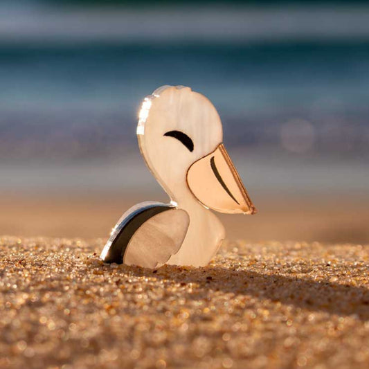 BINKABU Pelican Studs handmade acrylic bird earrings