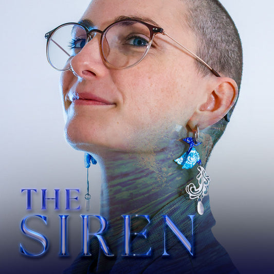 FINAL SALE: The Siren - 2025 Water Elemental - Acrylic and Metal Earrings