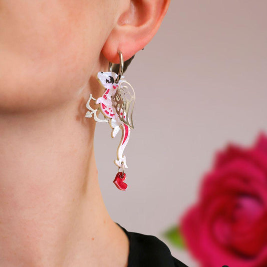 Cupid Dragon Earrings - Polished Stainless Steel - Signature Hybrid Edition