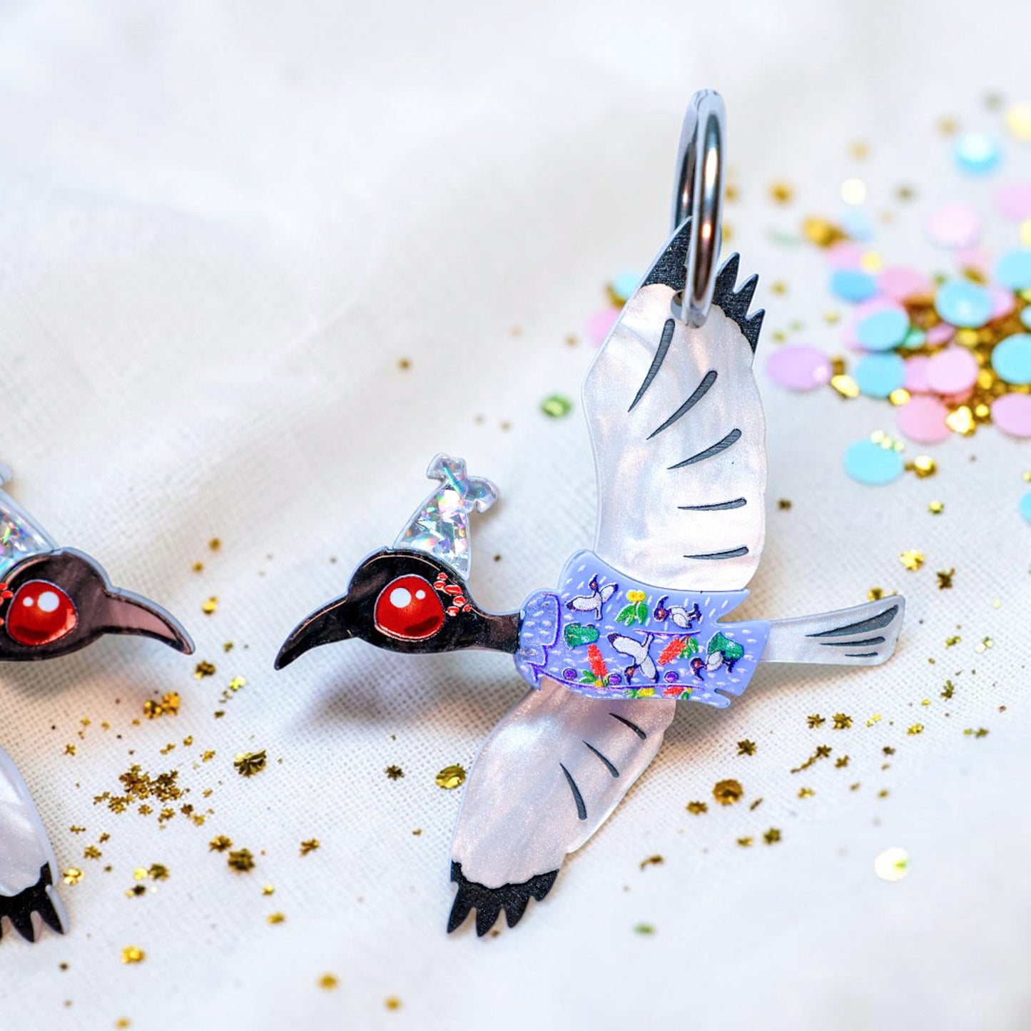 Birds in Bird Shirts - Australian White Ibis Earrings - 2026 Birthday Collection