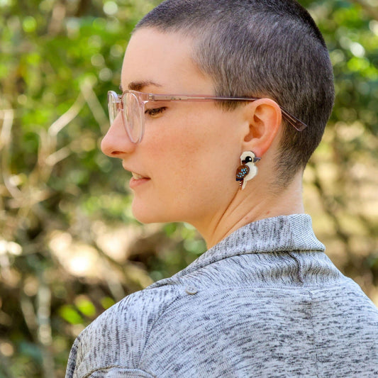 Kookaburra Studs - Statement Bird Earrings