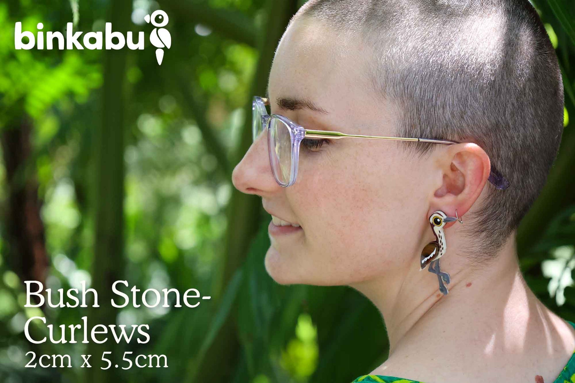 BINKABU bush stone-curlew earrings