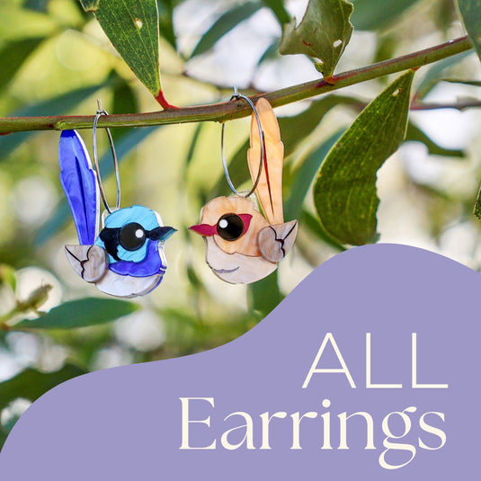 BINKABU Christmas TreeFowl Peahen Christmas Bird Earrings