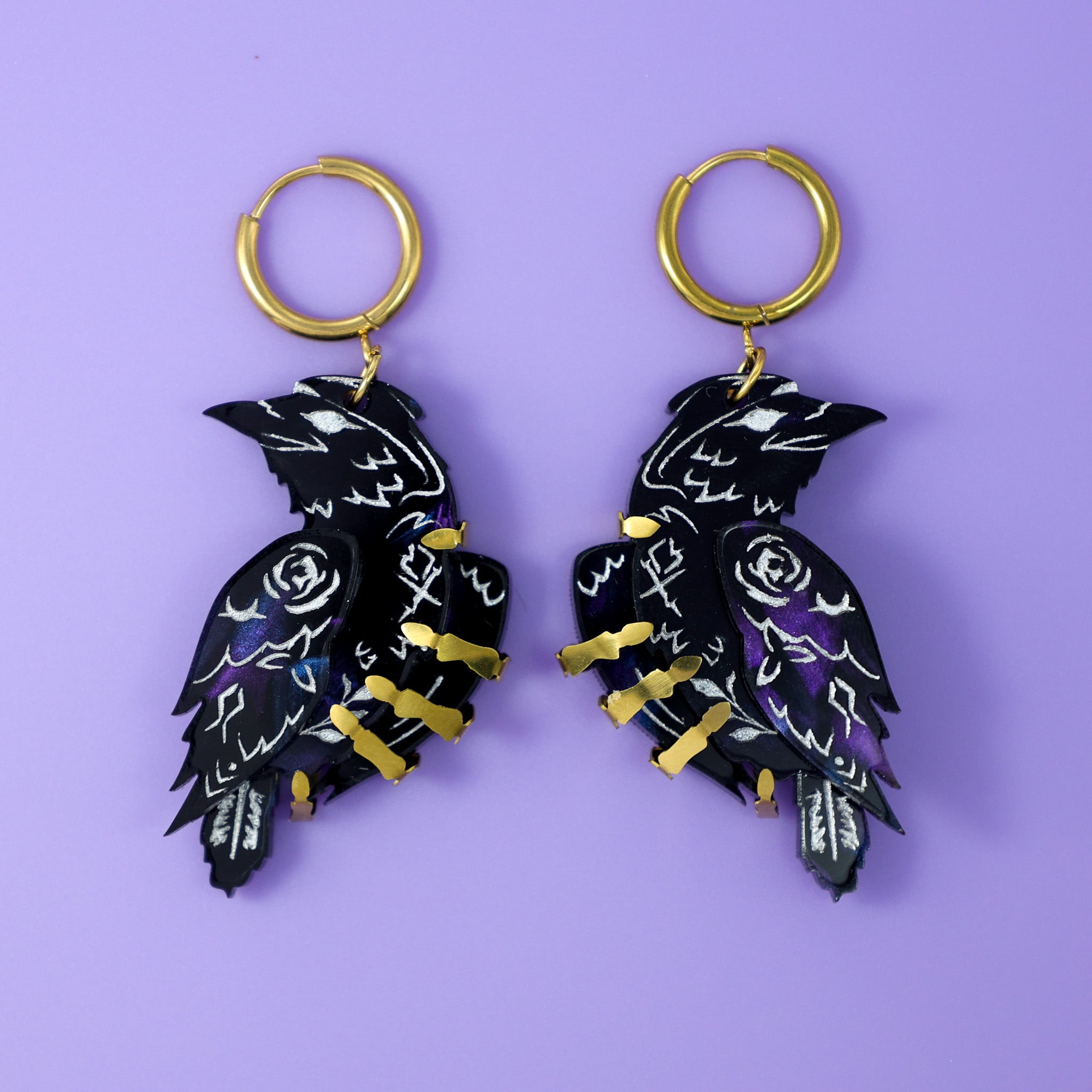 LIMITED EDITION: Death’s Raven Hoop Earrings - 2025 Halloween Collection