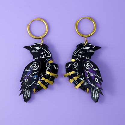 LIMITED EDITION: Death’s Raven Hoop Earrings - 2025 Halloween Collection