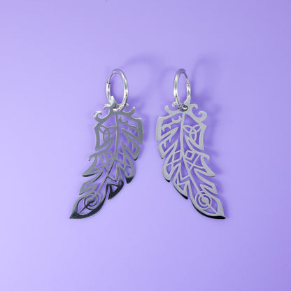 LIMITED EDITION: Death’s Raven Metal Feather Earrings - 2025 Halloween Collection