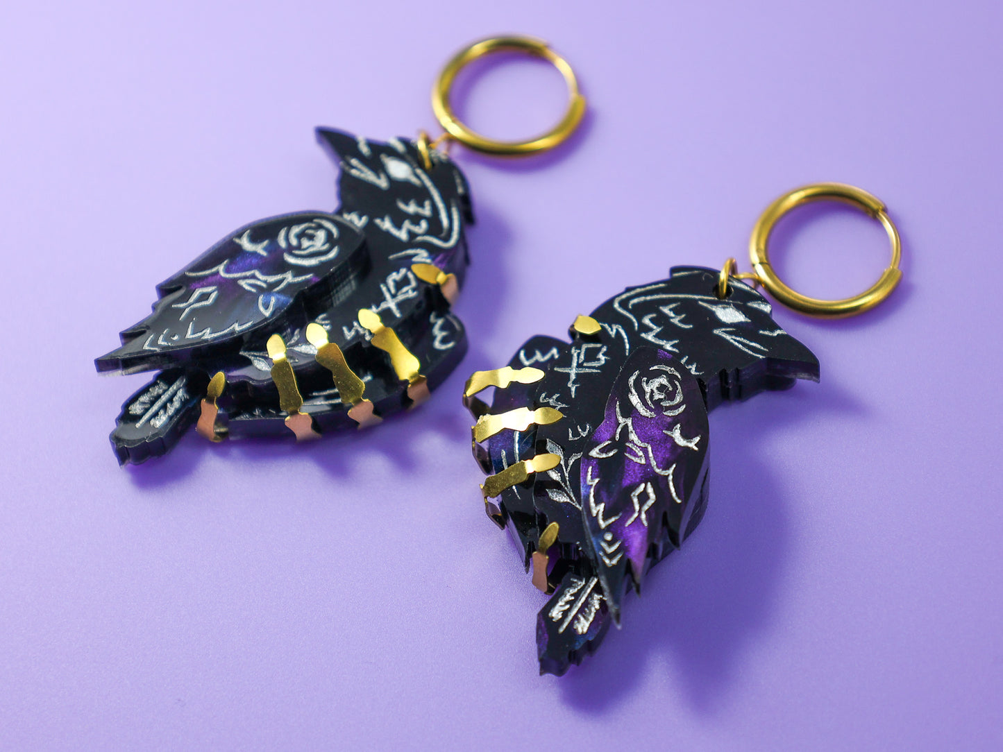LIMITED EDITION: Death’s Raven Hoop Earrings - 2025 Halloween Collection