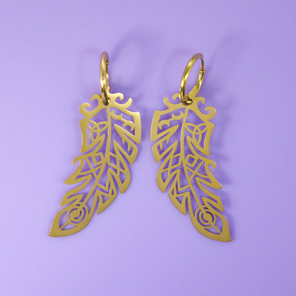 LIMITED EDITION: Death’s Raven Metal Feather Earrings - 2025 Halloween Collection