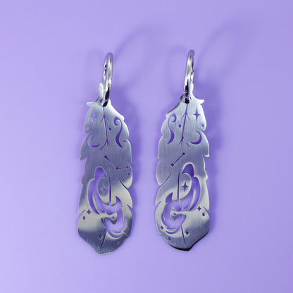 LIMITED EDITION: Mystic Owl Feather Earrings- 2025 Halloween Collection