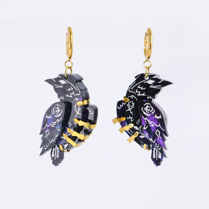 LIMITED EDITION: Death’s Raven Hoop Earrings - 2025 Halloween Collection