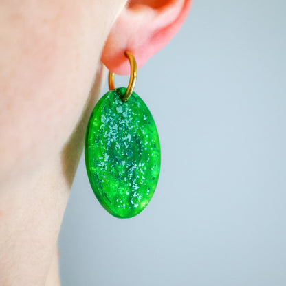 Cassowary Egg Hoop Earrings - Mini Bird Egg Series