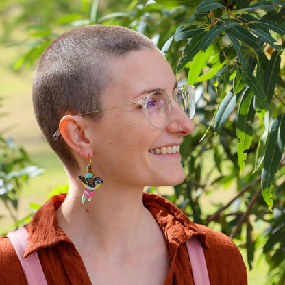 NEW: Spotted Pardalote - Handmade Acrylic Bird Earrings
