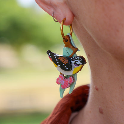 NEW: Spotted Pardalote - Handmade Acrylic Bird Earrings