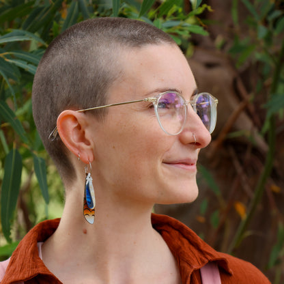 Foraged Feathers - Laughing Kookaburra - Handmade Statement Bird Earrings
