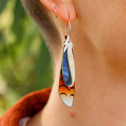 Foraged Feathers - Laughing Kookaburra - Handmade Statement Bird Earrings