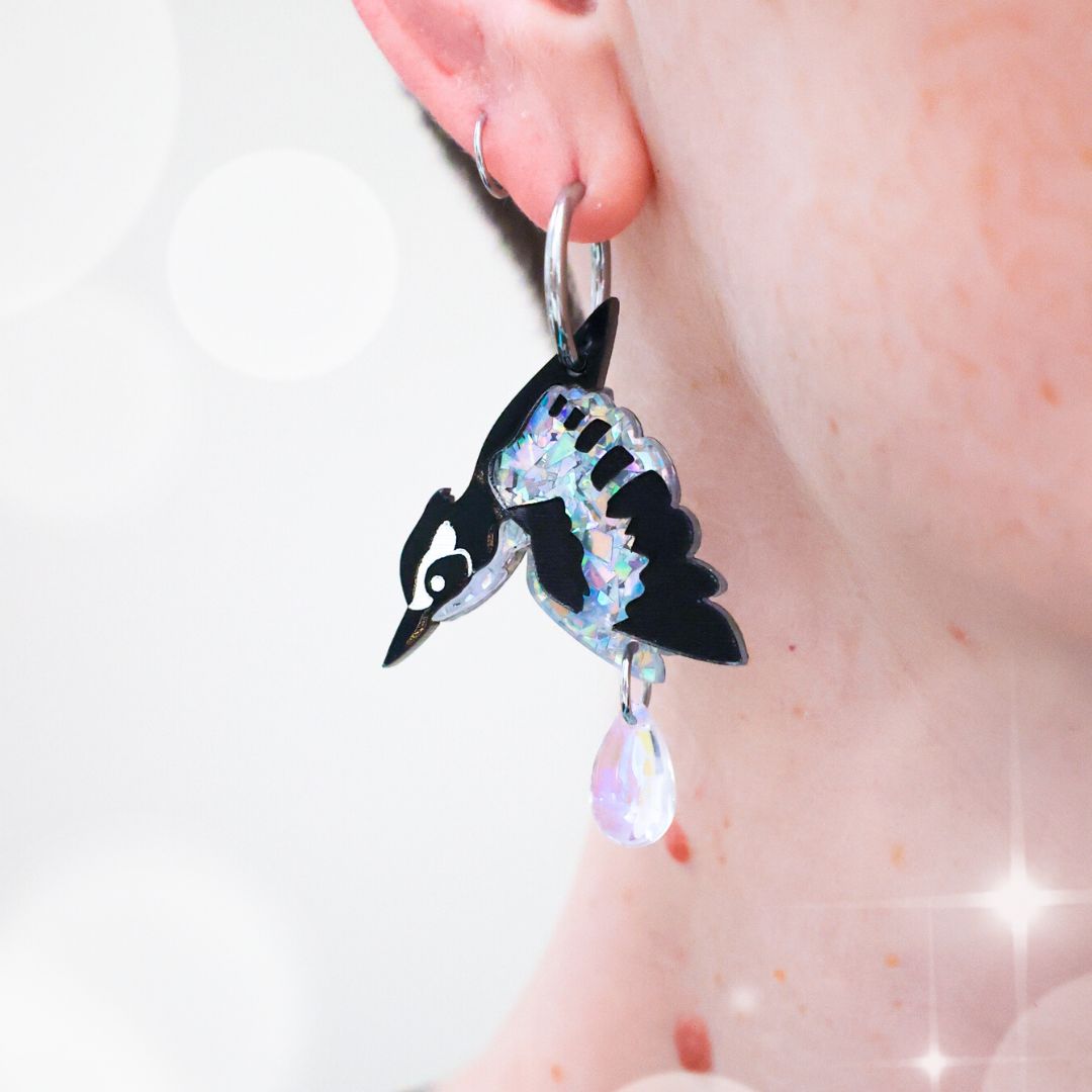 December 23 - Holographic Pied Kingfisher - 2025 Advent Calendar PREORDER