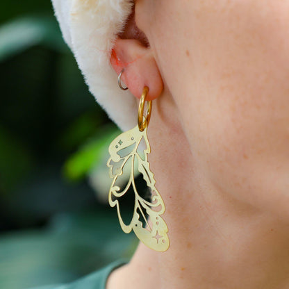 LIMITED EDITION: Mismatched Christmas Feathers - 2-in-1 Hoop Earrings - 2025 Christmas Collection