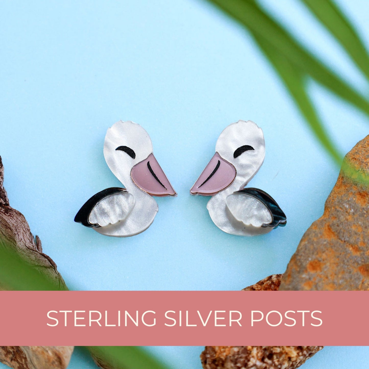 Pelican Studs - Statement Bird Earrings