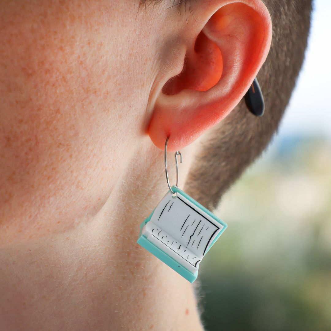 3D Book Earrings - Friends-to-Lovers - Handmade Bookish Jewellery