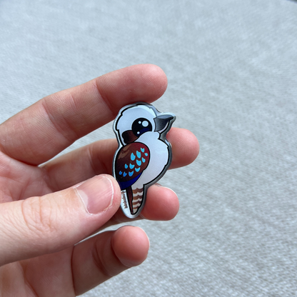 Metal Pin Badge - Kookaburra - Statement Bird Accessories