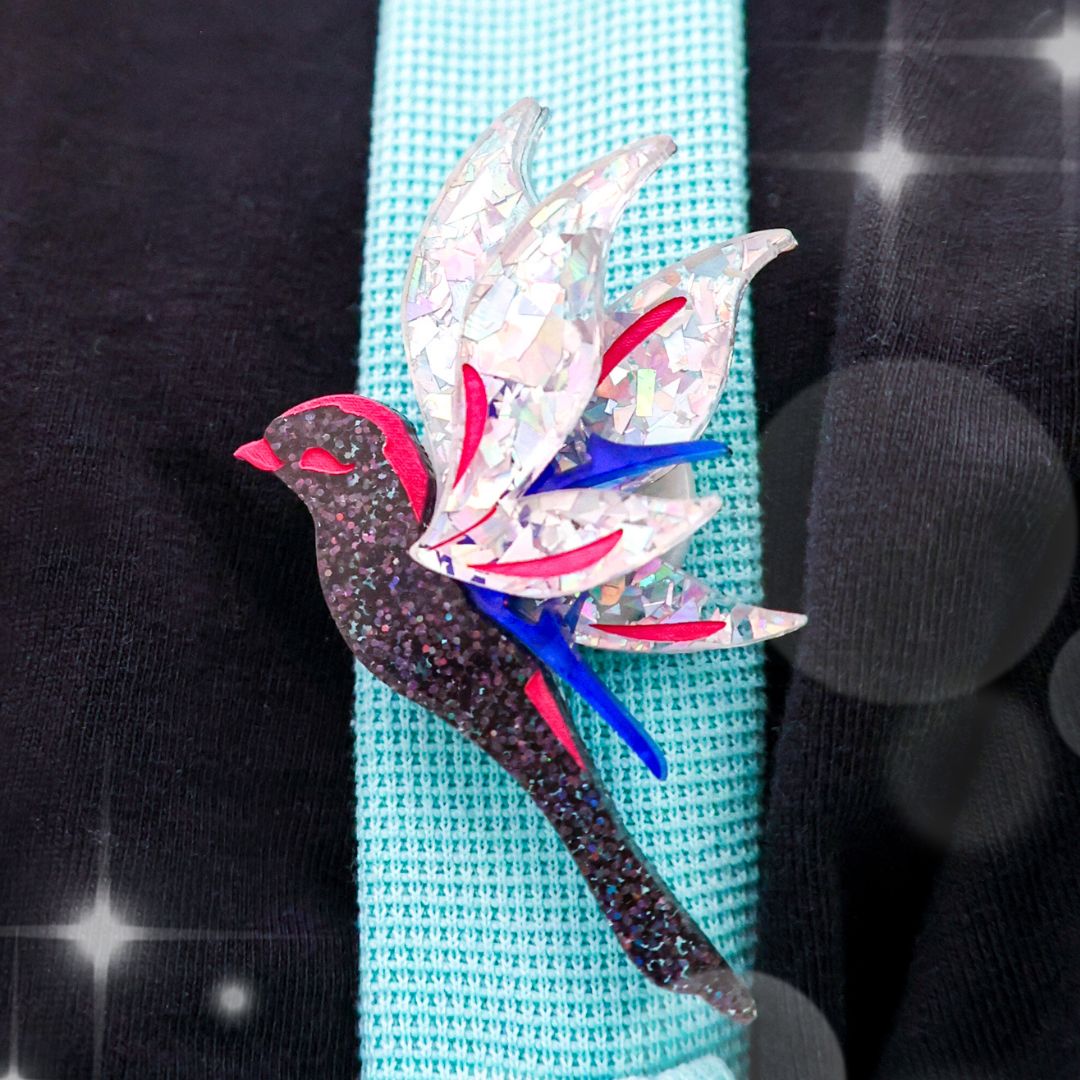 December 20 - Holographic Bird of Paradise Brooch - 2025 Advent Calendar PREORDER